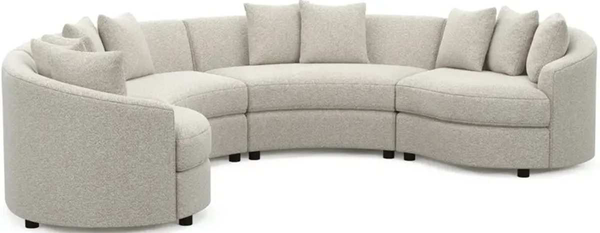 Allegra Foam Comfort 4-Piece Sectional - Muse Stone