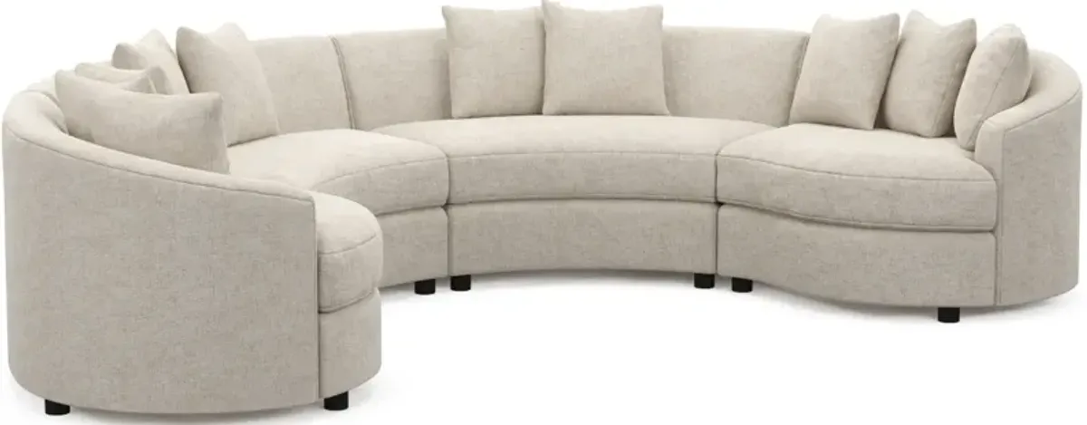 Allegra Foam Comfort 4-Piece Sectional - M Ivory