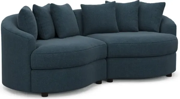 Allegra Foam Comfort 2-Piece Sectional - Broderick Indigo