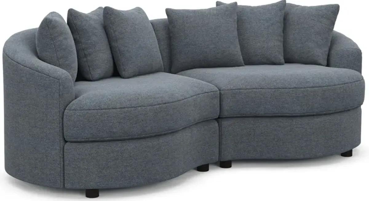 Allegra Foam Comfort 2-Piece Sectional - Bridger Navy