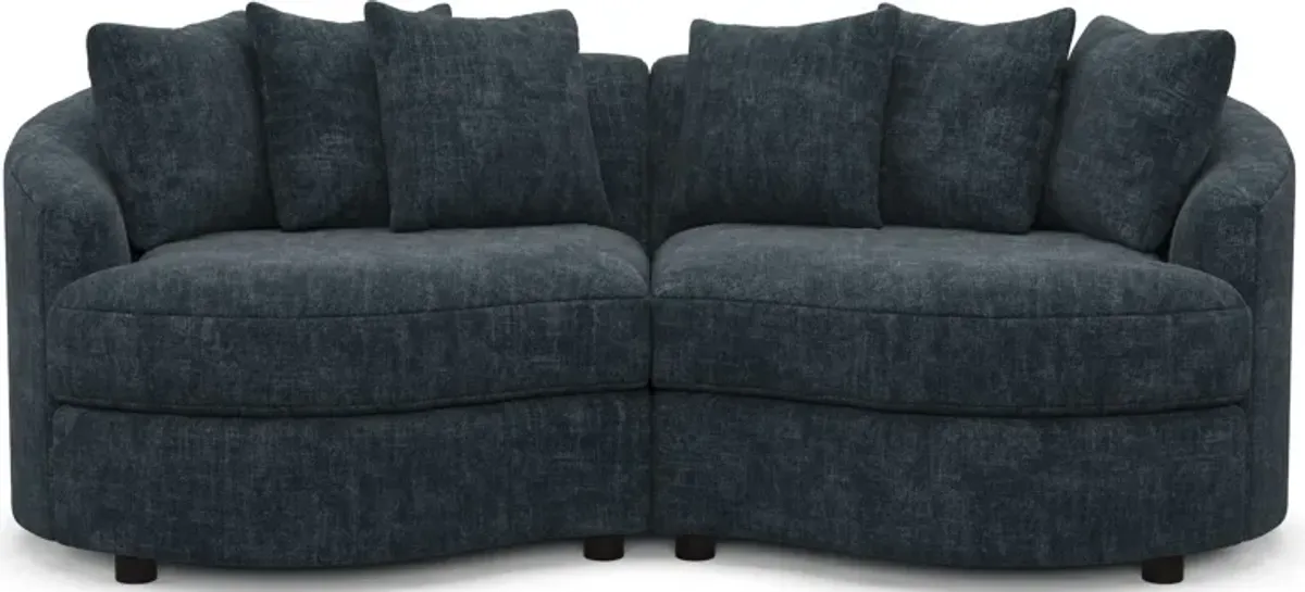 Allegra Foam Comfort 2-Piece Sectional - Argo Navy