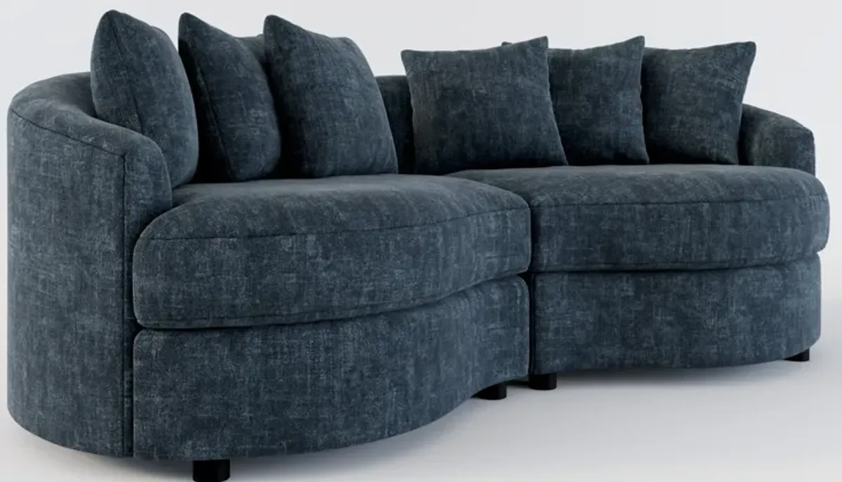 Allegra Foam Comfort 2-Piece Sectional - Argo Navy