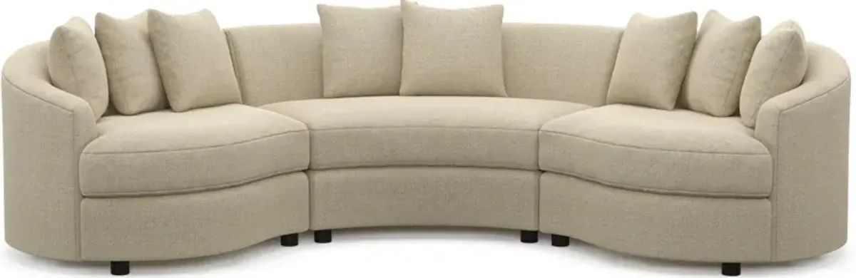 Allegra Foam Comfort 3-Piece Sectional - Broderick Sand