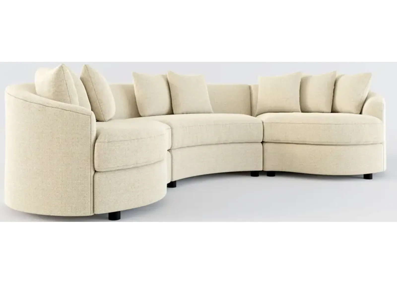 Allegra Foam Comfort 3-Piece Sectional - Broderick Sand