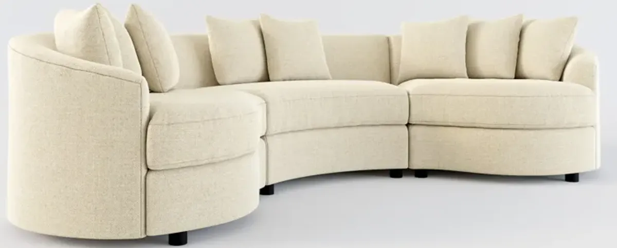 Allegra Foam Comfort 3-Piece Sectional - Broderick Sand