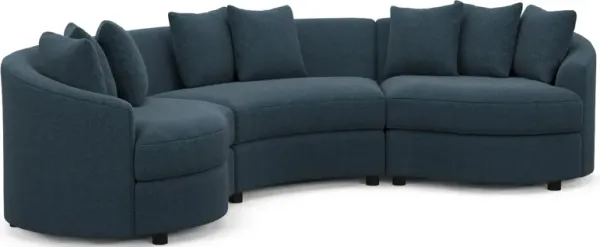 Allegra Foam Comfort 3-Piece Sectional - Broderick Indigo