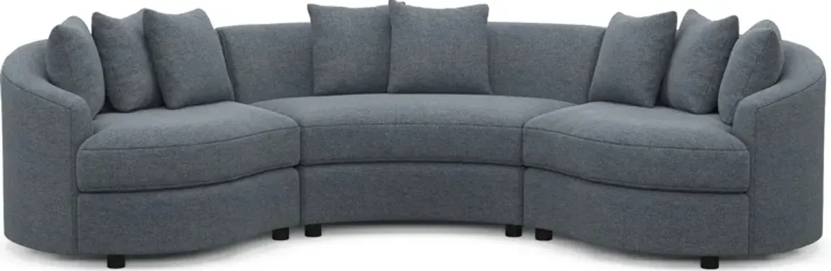 Allegra Foam Comfort 3-Piece Sectional - Bridger Navy