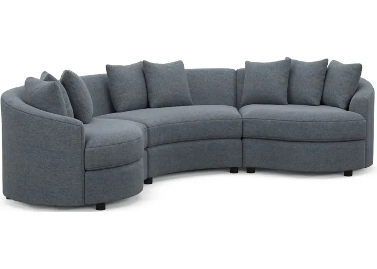 Allegra Foam Comfort 3-Piece Sectional - Bridger Navy