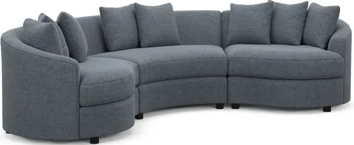 Allegra Foam Comfort 3-Piece Sectional - Bridger Navy