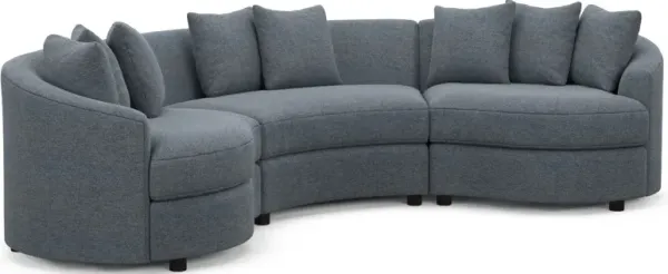 Allegra Foam Comfort 3-Piece Sectional - Bridger Navy