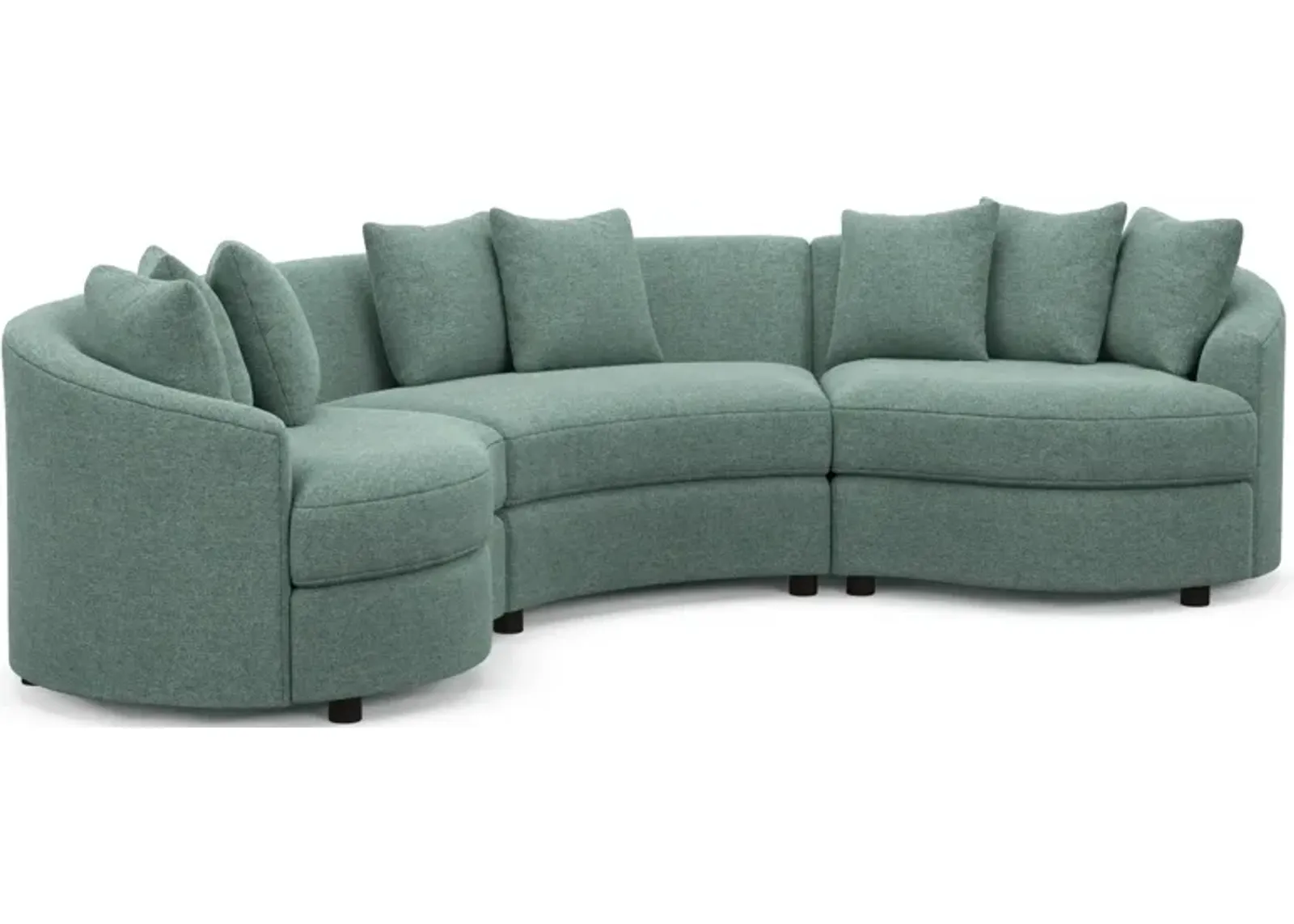 Allegra Foam Comfort 3-Piece Sectional - Bridger Jade