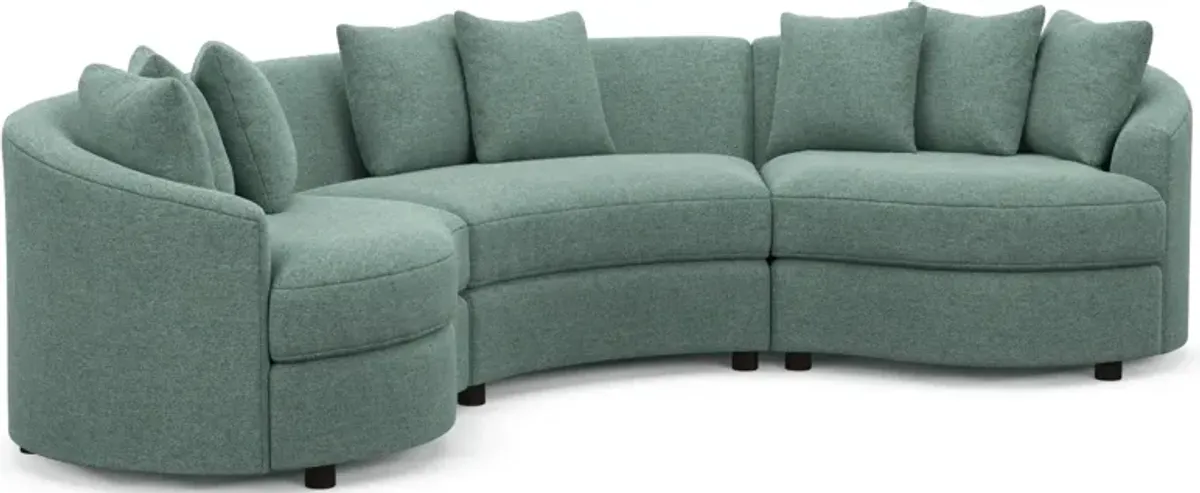 Allegra Foam Comfort 3-Piece Sectional - Bridger Jade