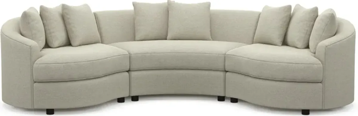 Allegra Foam Comfort 3-Piece Sectional - Liv Dove