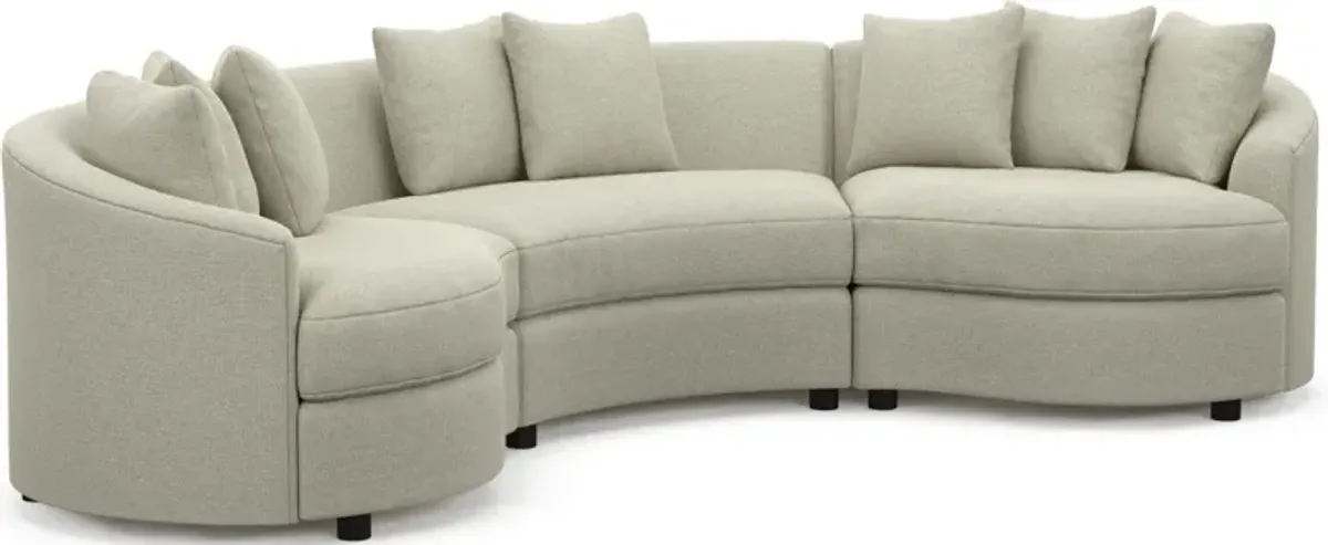 Allegra Foam Comfort 3-Piece Sectional - Liv Dove