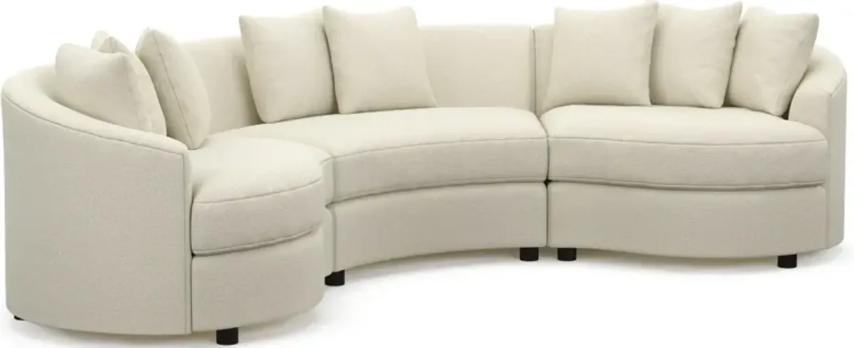 Allegra Foam Comfort 3-Piece Sectional - Fincher Ivory