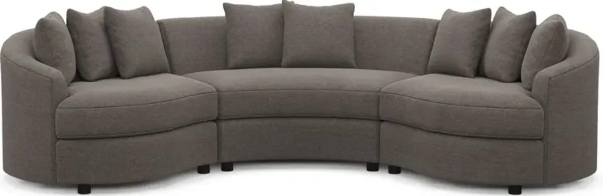 Allegra Foam Comfort 3-Piece Sectional - Presidio Steel