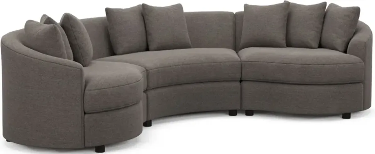 Allegra Foam Comfort 3-Piece Sectional - Presidio Steel