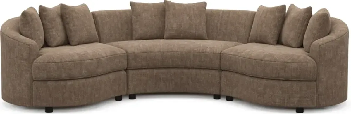 Allegra Foam Comfort 3-Piece Sectional - Argo Java