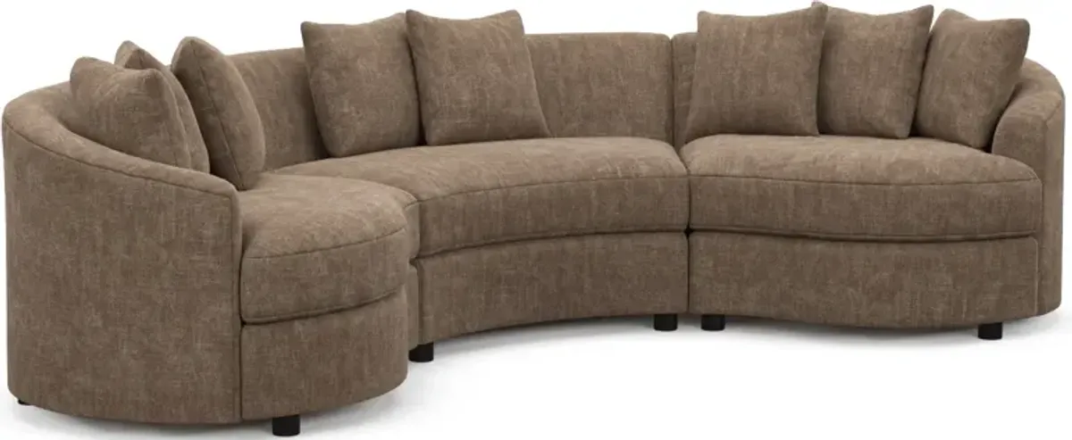 Allegra Foam Comfort 3-Piece Sectional - Argo Java