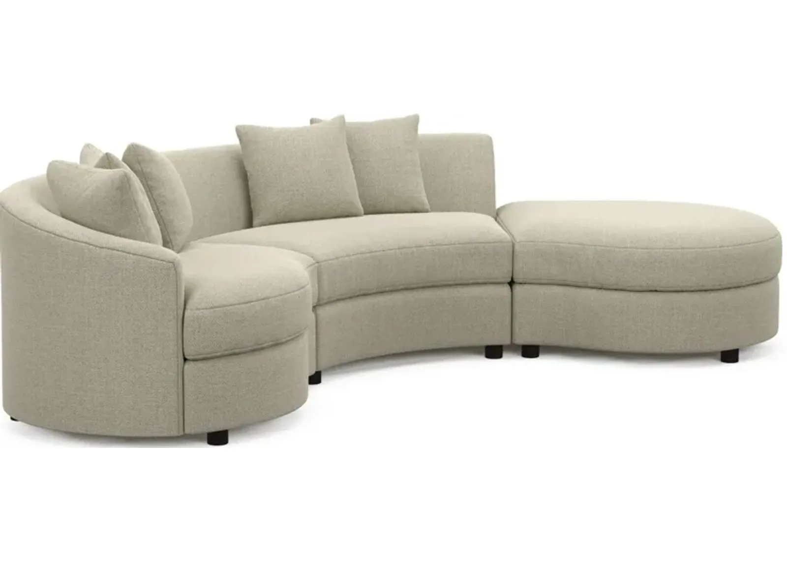 Allegra Foam Comfort 3-Piece Sectional with Right-Facing Chaise - Broderick Charcoal