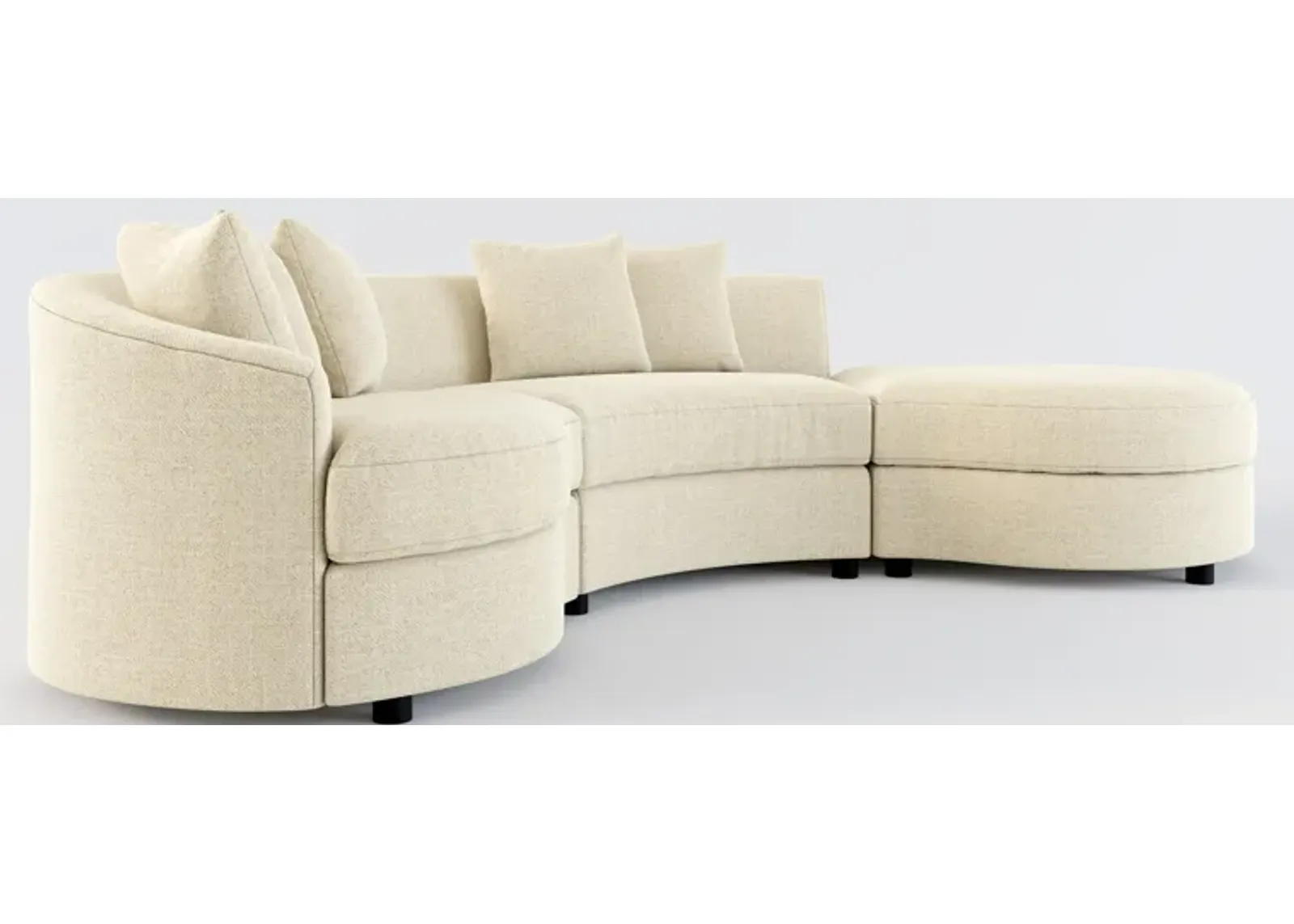 Allegra Foam Comfort 3-Piece Sectional with Right-Facing Chaise - Broderick Sand