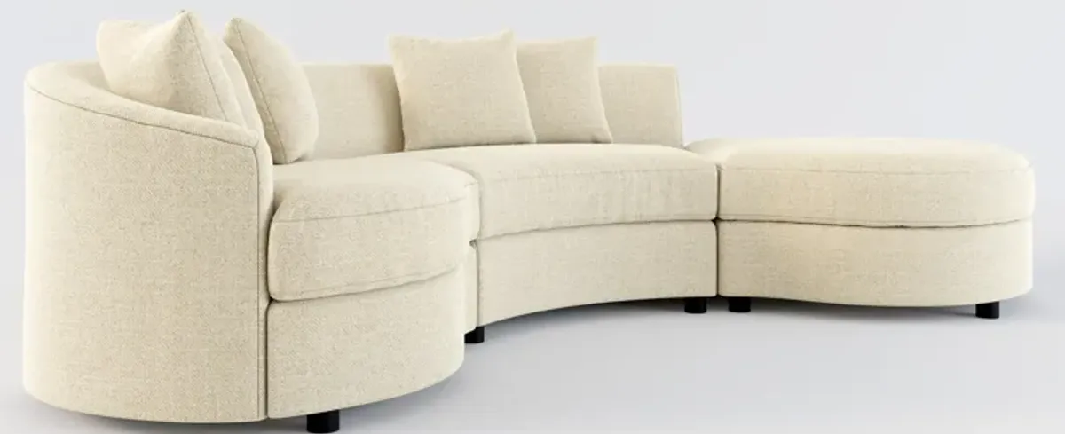 Allegra Foam Comfort 3-Piece Sectional with Right-Facing Chaise - Broderick Sand