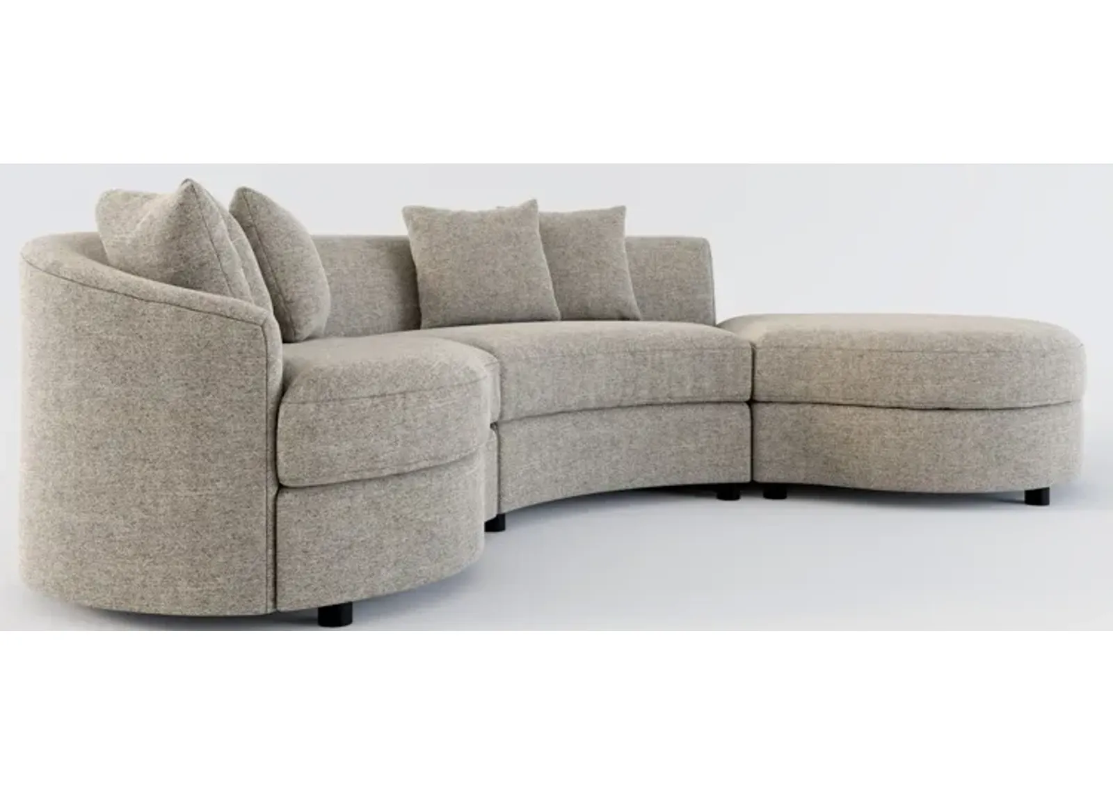 Allegra Foam Comfort 3-Piece Sectional with Right-Facing Chaise - Bridger Metal