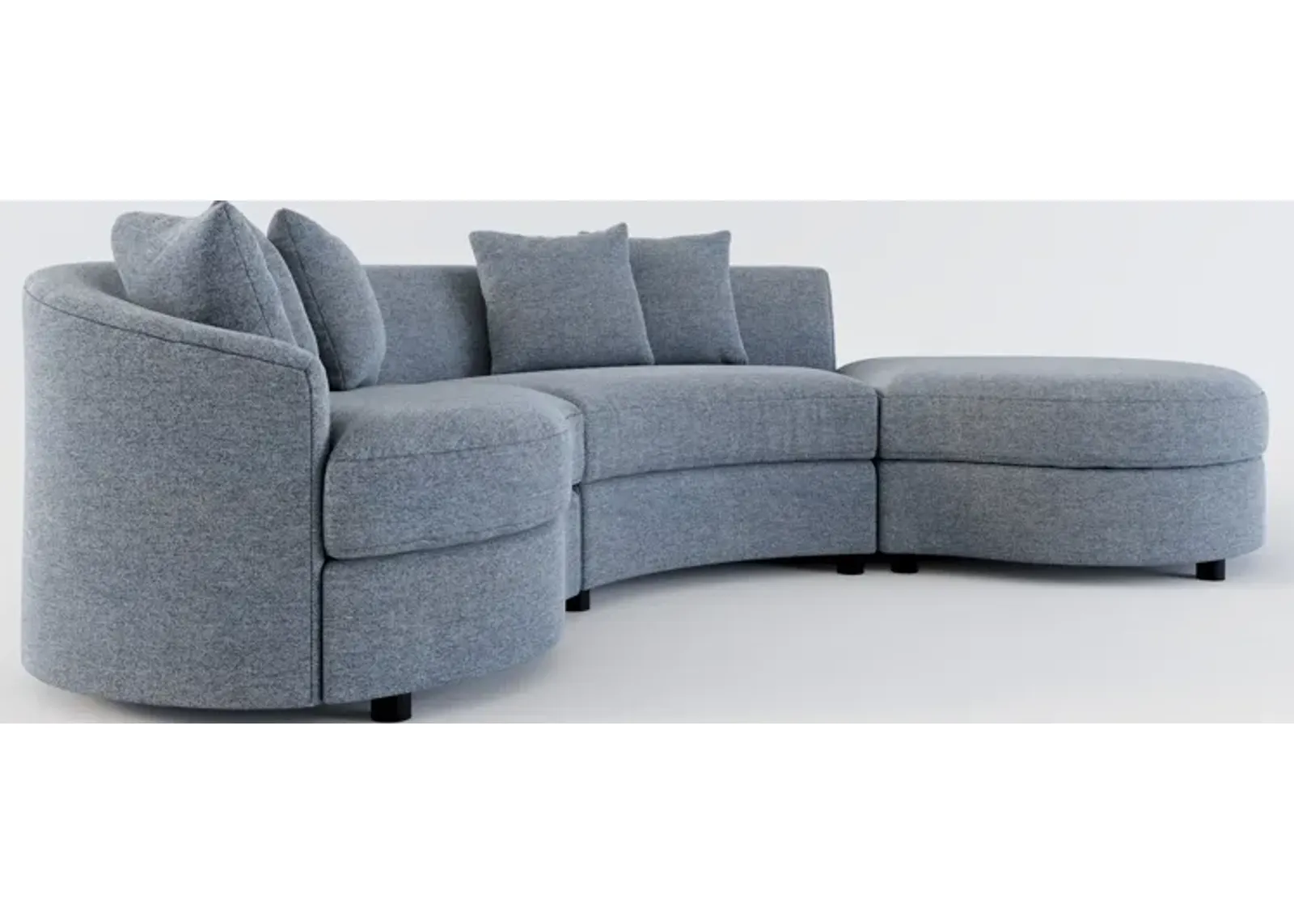 Allegra Foam Comfort 3-Piece Sectional with Right-Facing Chaise - Bridger Navy