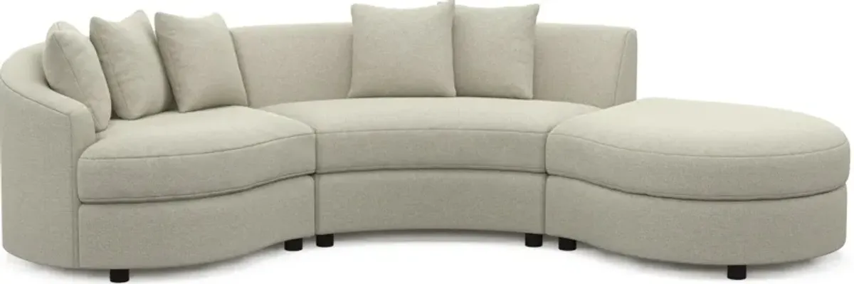 Allegra Foam Comfort 3-Piece Sectional with Right-Facing Chaise - Liv Dove