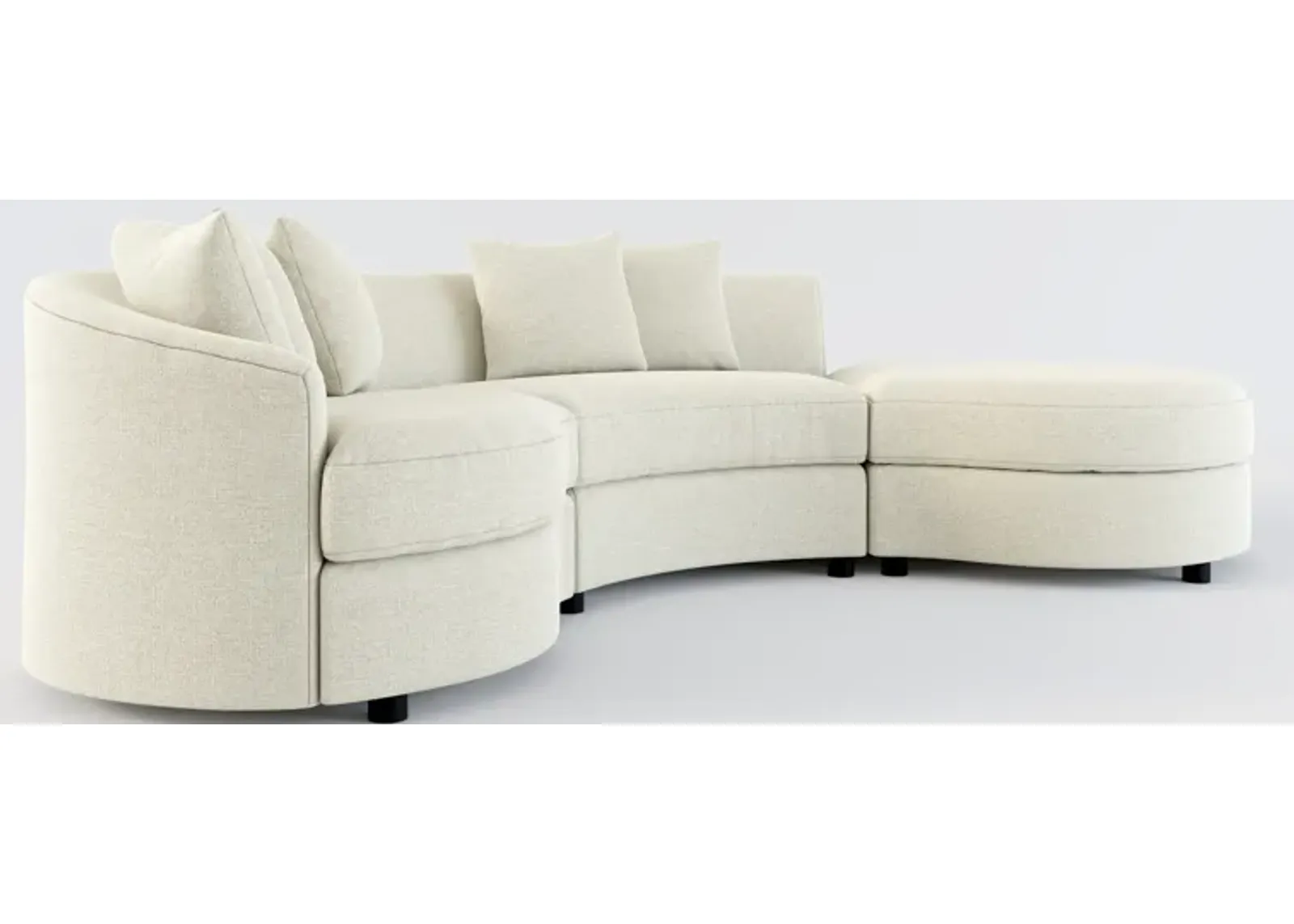 Allegra Foam Comfort 3-Piece Sectional with Right-Facing Chaise - Liv Dove