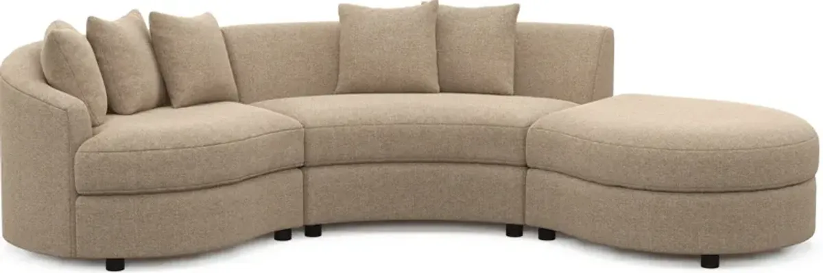 Allegra Foam Comfort 3-Piece Sectional with Right-Facing Chaise - Liv Wicker