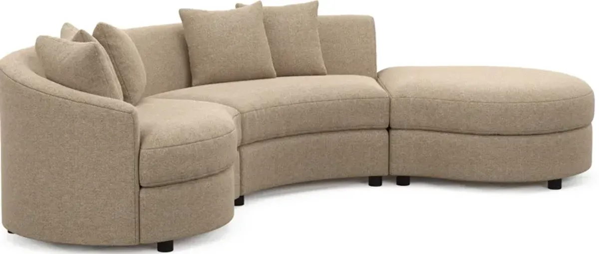 Allegra Foam Comfort 3-Piece Sectional with Right-Facing Chaise - Liv Wicker