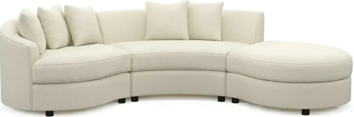 Allegra Foam Comfort 3-Piece Sectional with Right-Facing Chaise - Fincher Ivory