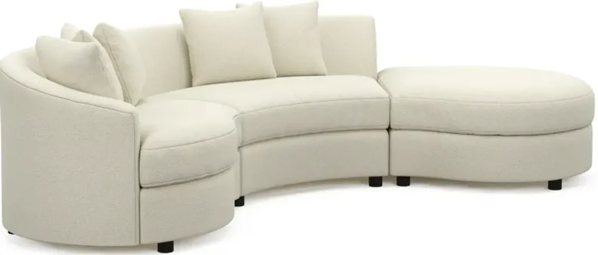 Allegra Foam Comfort 3-Piece Sectional with Right-Facing Chaise - Fincher Ivory