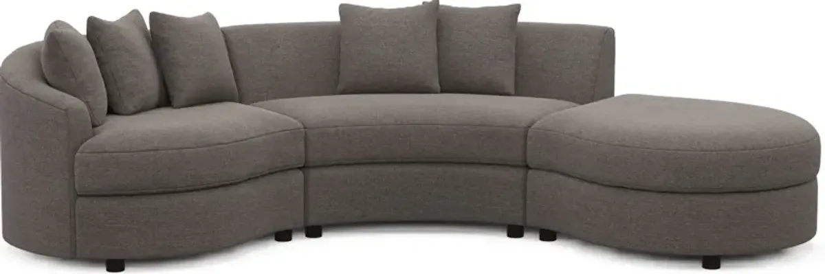 Allegra Foam Comfort 3-Piece Sectional with Right-Facing Chaise - Presidio Steel