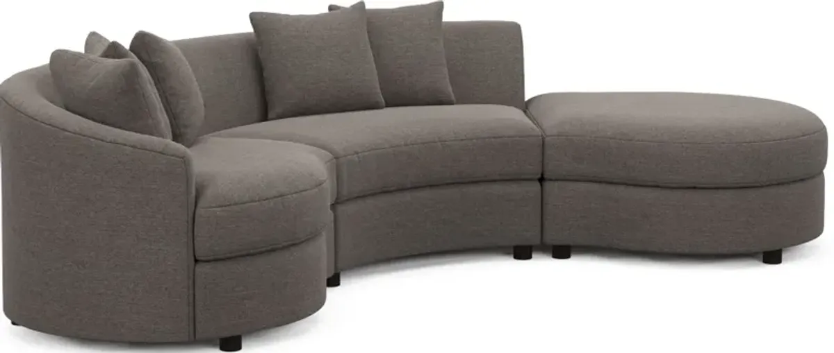 Allegra Foam Comfort 3-Piece Sectional with Right-Facing Chaise - Presidio Steel