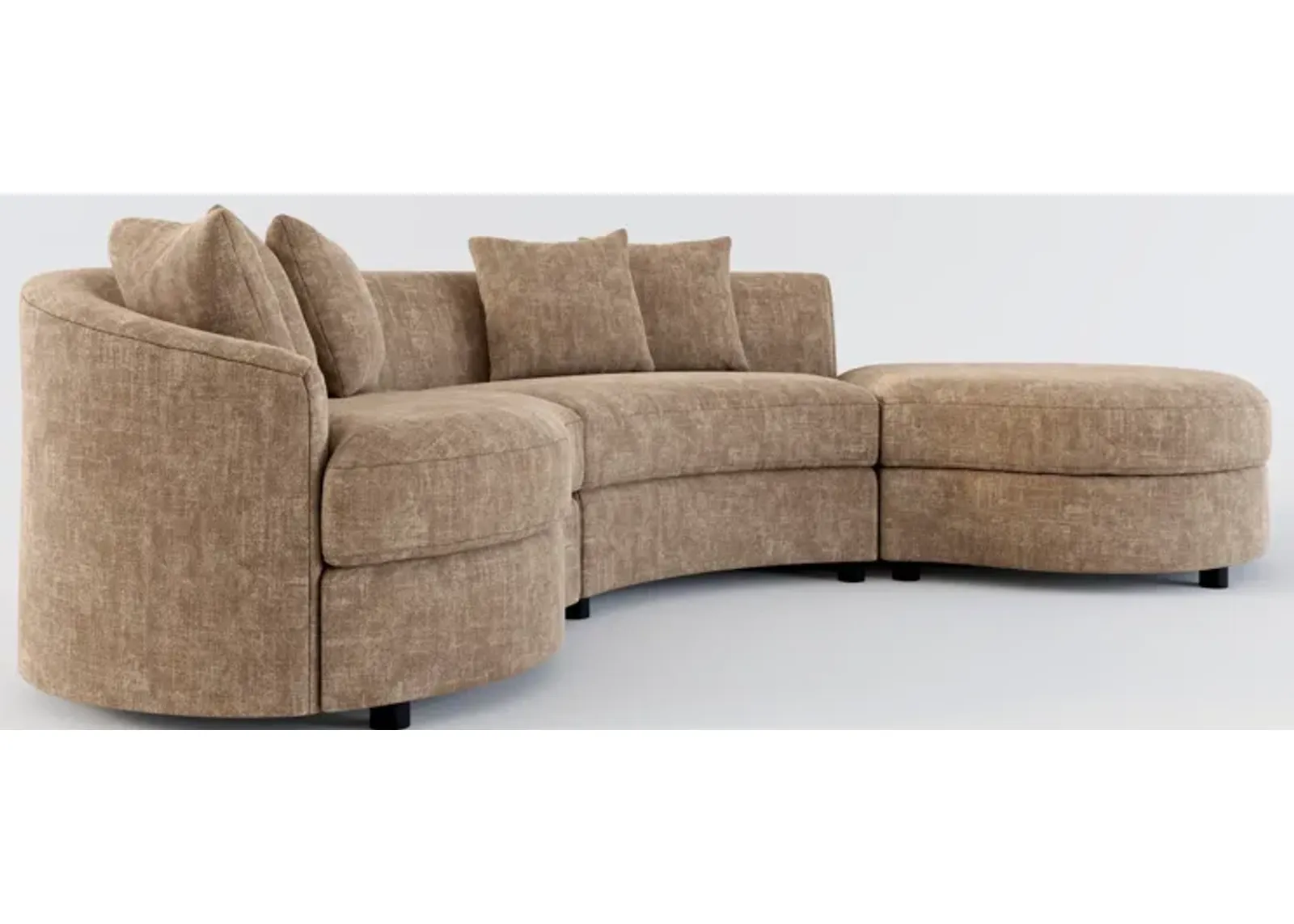 Allegra Foam Comfort 3-Piece Sectional with Right-Facing Chaise - Argo Java