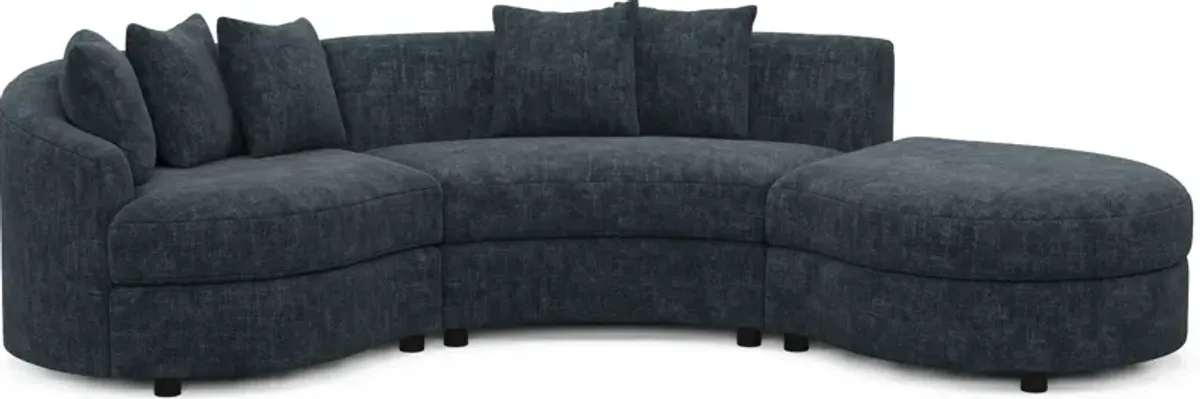 Allegra Foam Comfort 3-Piece Sectional with Right-Facing Chaise - Argo Navy