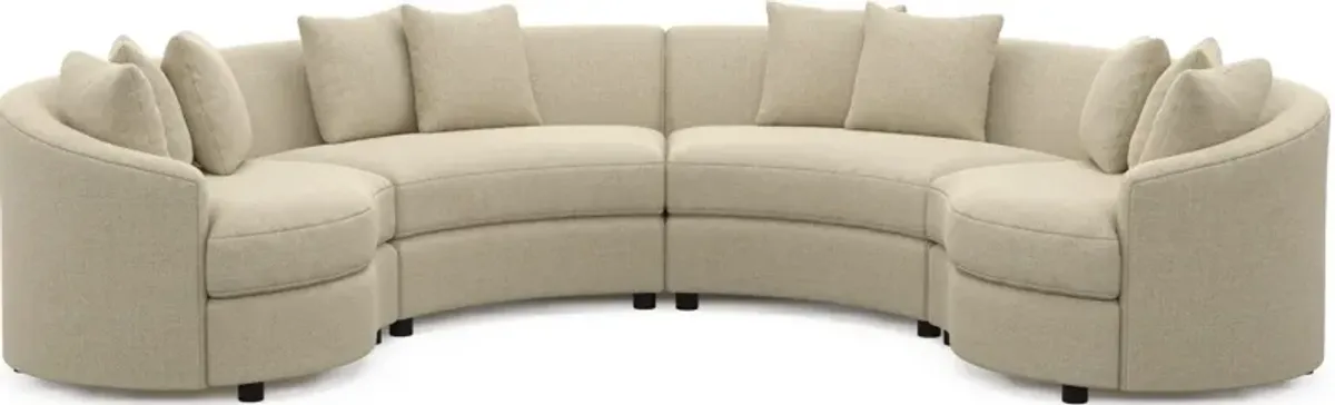 Allegra Foam Comfort 4-Piece Sectional - Broderick Sand