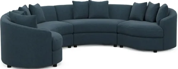 Allegra Foam Comfort 4-Piece Sectional - Broderick Indigo