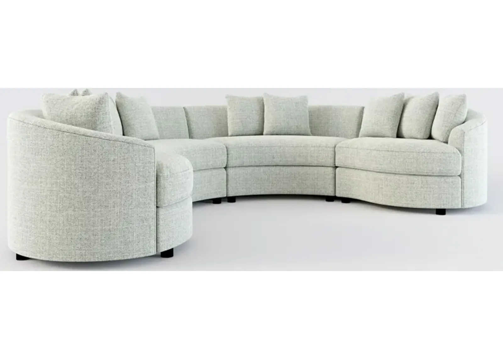 Allegra Foam Comfort 4-Piece Sectional - Broderick Sea Glass