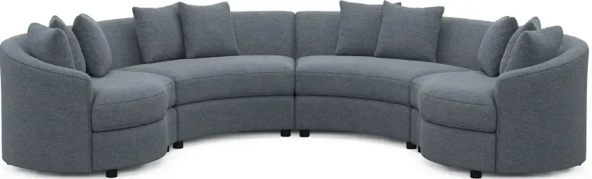 Allegra Foam Comfort 4-Piece Sectional - Bridger Navy