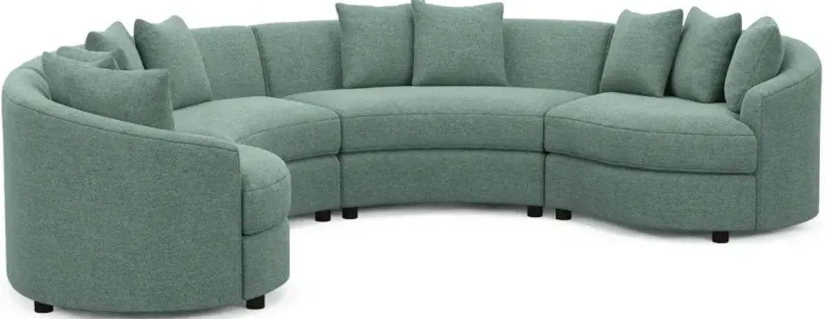 Allegra Foam Comfort 4-Piece Sectional - Bridger Jade