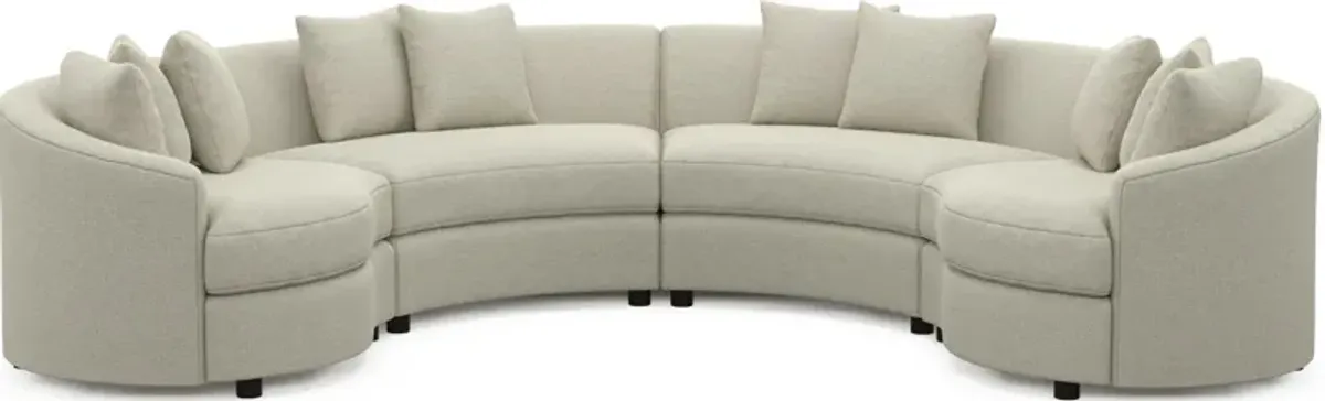 Allegra Foam Comfort 4-Piece Sectional - Liv Dove