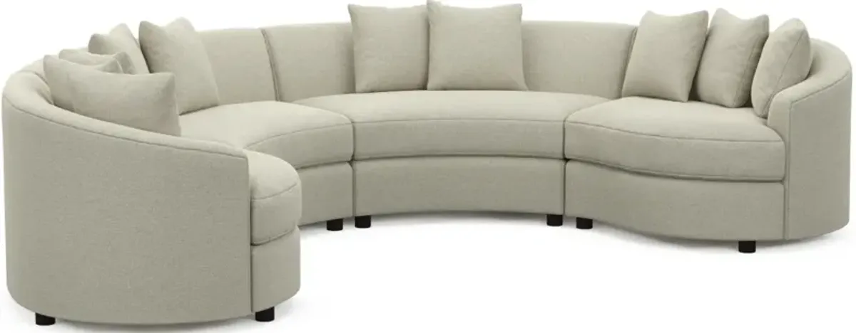 Allegra Foam Comfort 4-Piece Sectional - Liv Dove