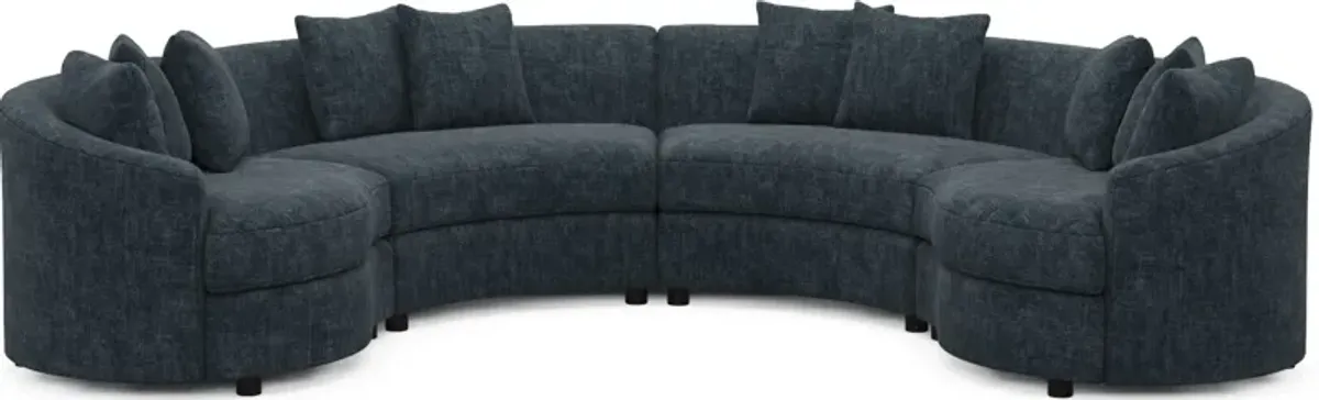 Allegra Foam Comfort 4-Piece Sectional - Argo Navy