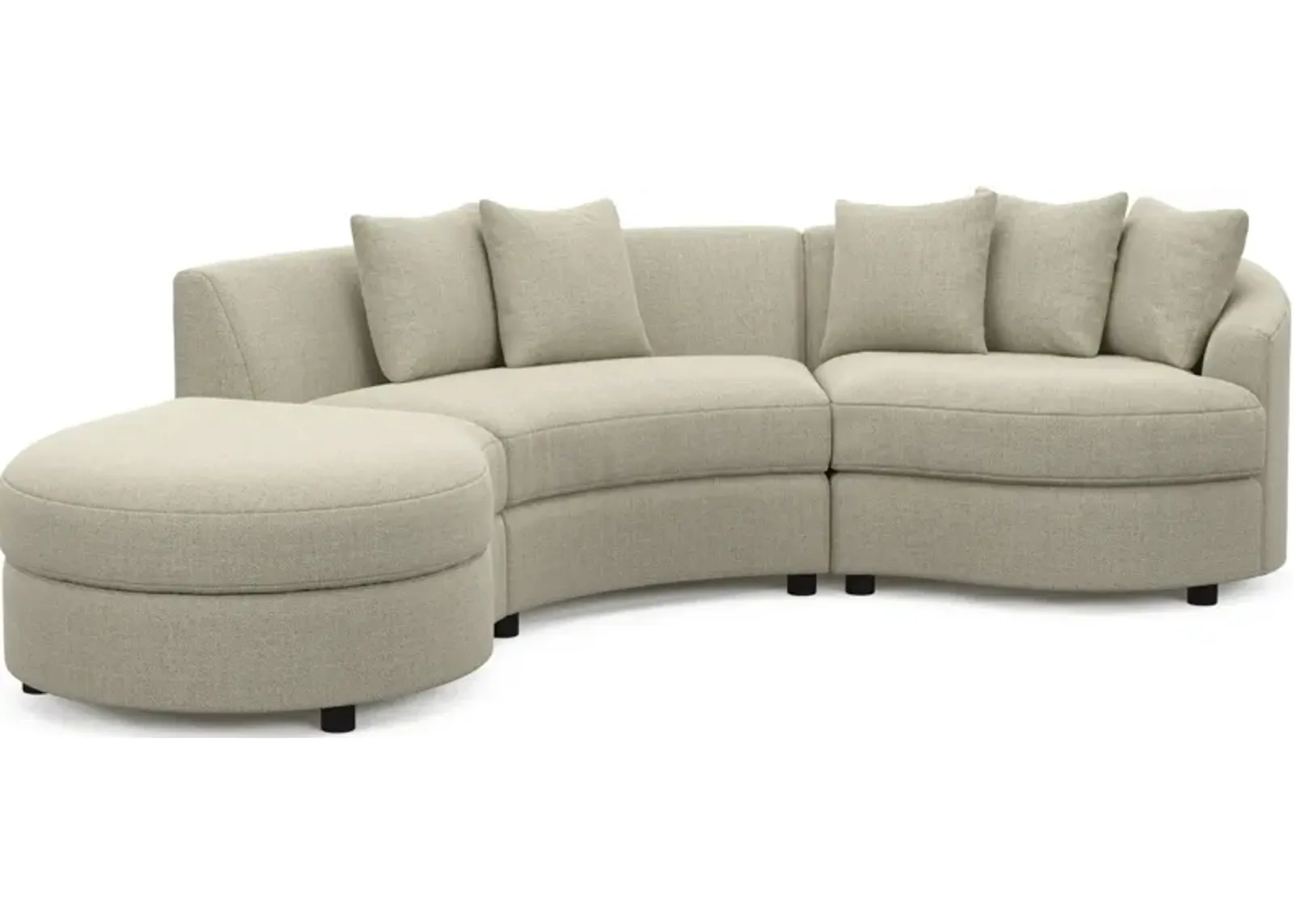 Allegra Foam Comfort 3-Piece Sectional with Left-Facing Chaise - Broderick Charcoal