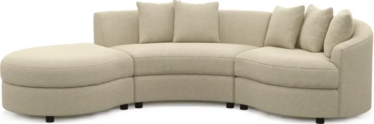 Allegra Foam Comfort 3-Piece Sectional with Left-Facing Chaise - Broderick Sand