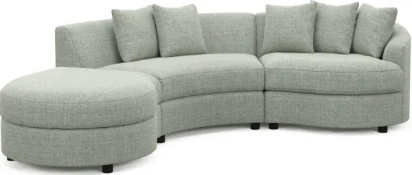 Allegra Foam Comfort 3-Piece Sectional with Left-Facing Chaise - Broderick Sea Glass