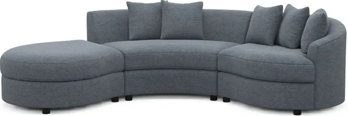 Allegra Foam Comfort 3-Piece Sectional with Left-Facing Chaise - Bridger Navy